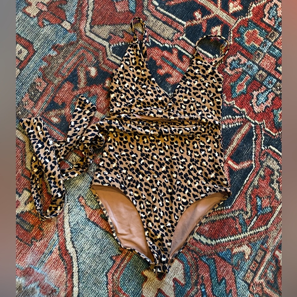 Cheetah print wrap one piece